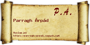 Parragh Árpád névjegykártya