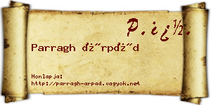 Parragh Árpád névjegykártya