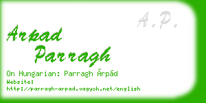 arpad parragh business card