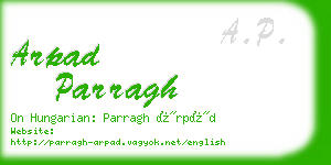 arpad parragh business card